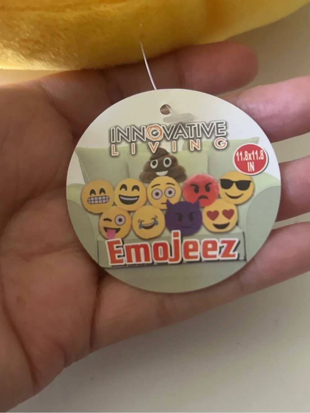 Emoji Yellow Round Cushion Soft Pillows